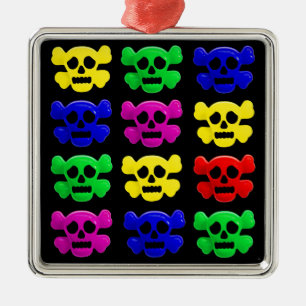Ornement En Métal Motif de crânes colorés