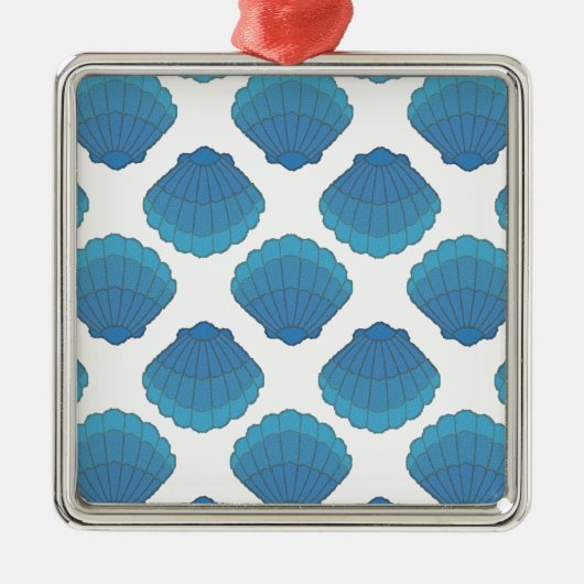 Ornement En Métal Motif de mosaïque Blue Seashell (Devant)
