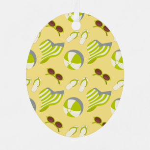 Ornement En Métal Motif de plage avec lunettes de soleil et casquett