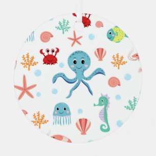 Ornement En Métal Motif du monde marin