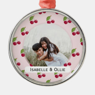 Ornement En Métal Motif joli cerise Photo personnalisée