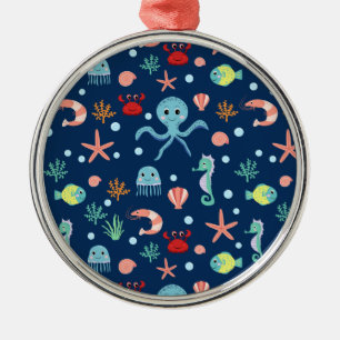 Ornement En Métal Motif mignon de vie marine de l'océan