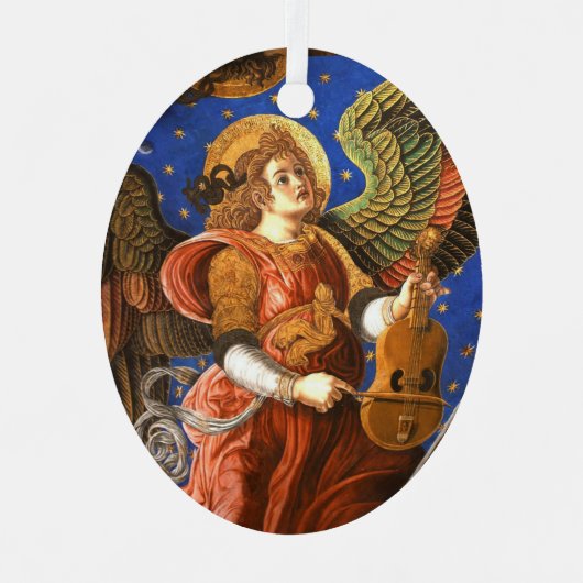 Ornement En Métal MUSIQUE FABRIQUANT L'ANGE AVEC UN Noël VIELLE (Recto)