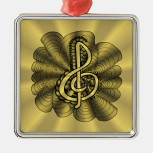 Ornement En Métal Musique Treble Clef Gold Customisé