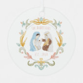 Ornement En Métal Nativité chrétienne de Noël (Recto)