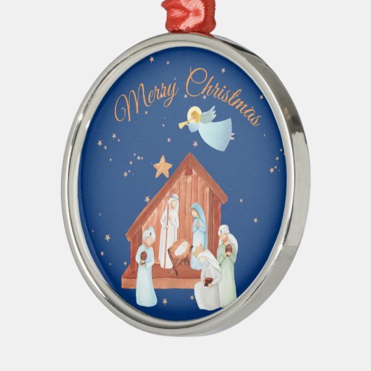 Ornement En Métal Nativité et étoiles Noël (Gauche)