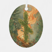 Ornement En Métal Nauthiz Rune et Yule Log Winter Solstice Nom (Recto)