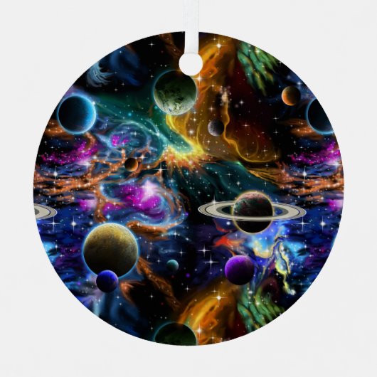 Ornement En Métal Nebula spatiale et planètes (Recto)