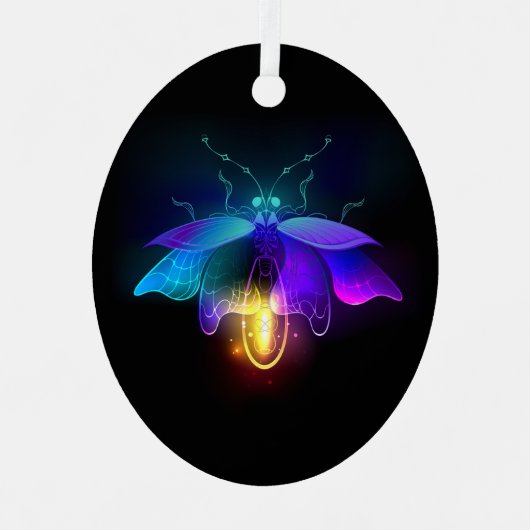 Ornement En Métal Neon Firefly sur noir (Recto)