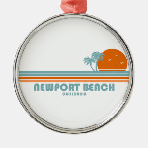Ornement En Métal Newport Beach Californie Soleil Palmiers