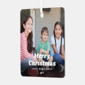 Ornement En Métal N'Importe Quel Texte 2 Photo Simple White Retro Ty (Avant gauche)