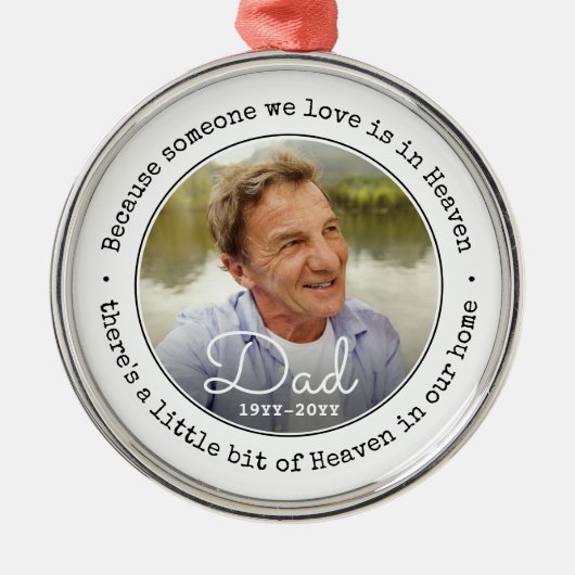 Ornement En Métal N'importe quel texte Photo commémorative Quelqu'un (Devant)