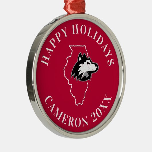 Ornement En Métal NIU Huskies State Love (Droite)