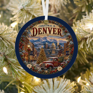 Ornement En Métal Noël à Denver Vintage Travel Keepsake