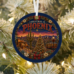 Ornement En Métal Noël à Phoenix Vintage Travel Keepsake