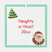 Ornement En Métal Noël adorable Père Noël et Elfe (Verso)