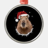 Ornement En Métal Noël amusant de Capybara (Devant)