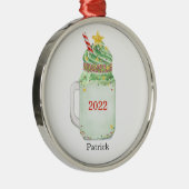 Ornement En Métal Noël Arbre Mason Jar Green Milkshake (Droite)