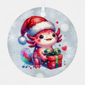 Ornement En Métal Noël Axolotal personnalisé (Recto)