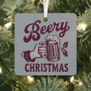 Ornement En Métal Noël Bière Vintage Bière Fête Noël