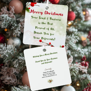 Ornement En Métal Noël d'affaires Remerciements au client pour le