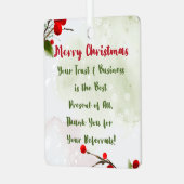 Ornement En Métal Noël d'affaires | Remerciements au client pour le (Avant gauche)