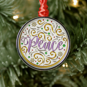 Ornement En Métal Noël de la fête de la paix