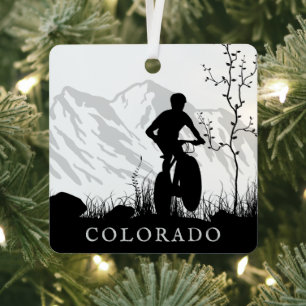 Ornement En Métal Noël de VTT du Colorado personnalisé