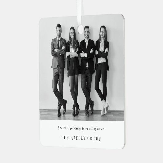 Ornement En Métal Noël d'entreprise | Black and White Business (Avant gauche)