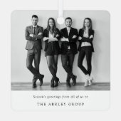 Ornement En Métal Noël d'entreprise | Black and White Business (Verso)