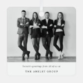 Ornement En Métal Noël d'entreprise | Black and White Business (Recto)