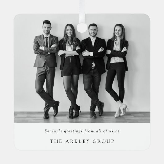 Ornement En Métal Noël d'entreprise | Black and White Business (Recto)