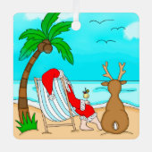 Ornement En Métal Noël des Snowbirds, Père Noël et Reindeer sur la p (Recto)