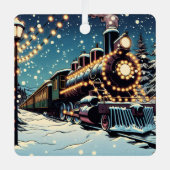 Ornement En Métal Noël des trains de vacances (Recto)