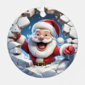 Ornement En Métal Noël d'hiver 3D Cute Père Noël (Verso)