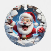 Ornement En Métal Noël d'hiver 3D Cute Père Noël (Recto)