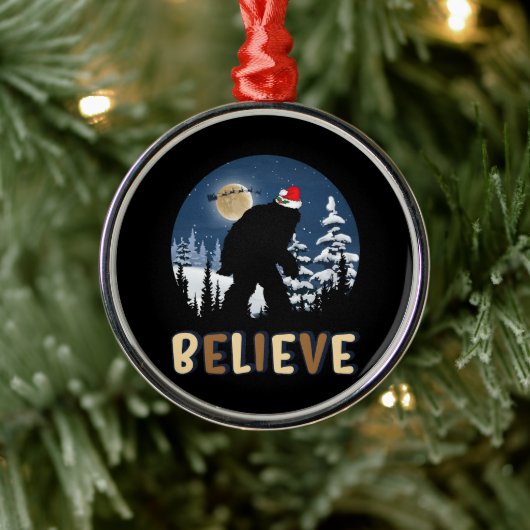Ornement En Métal Noël drôle Noël Noël Noël Bigfoot Croire Sasquatch (Arbre)