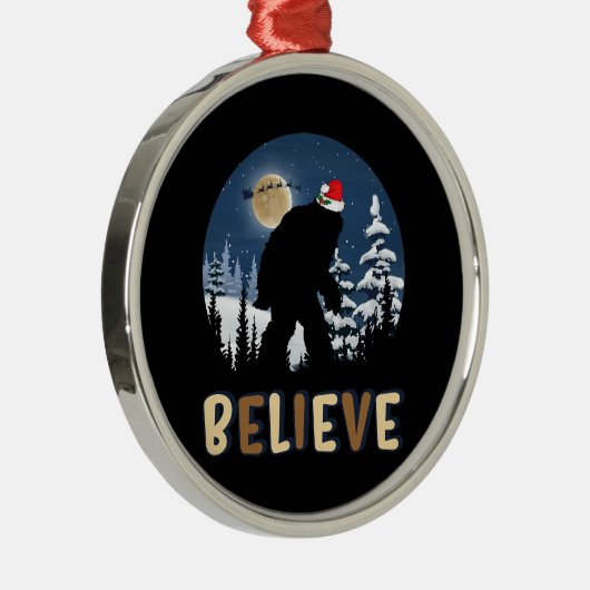 Ornement En Métal Noël drôle Noël Noël Noël Bigfoot Croire Sasquatch (Droite)