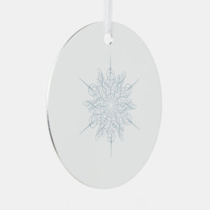 Ornement En Métal Noël Elégant Flocon de neige bleu glace