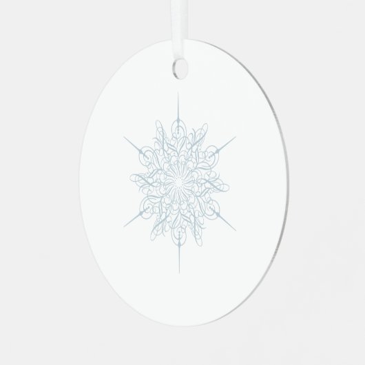 Ornement En Métal Noël Elégant Flocon de neige bleu glace (Avant gauche)