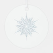 Ornement En Métal Noël Elégant Flocon de neige bleu glace (Verso)