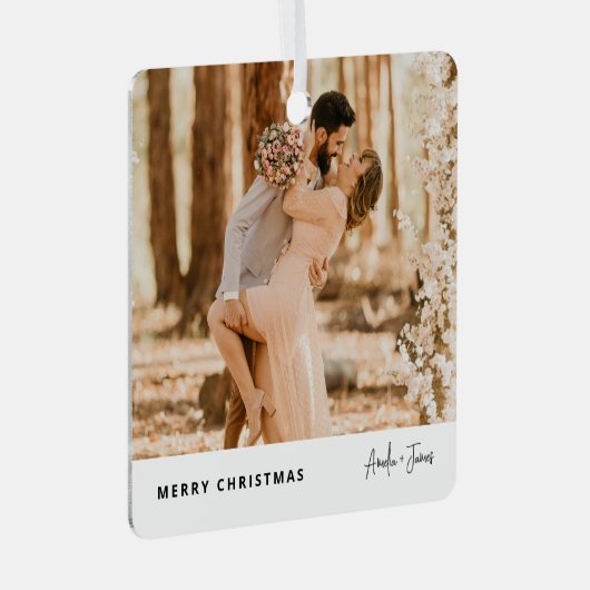 Ornement En Métal Noël élégant moderne tendance photo Couple (Avant droite)
