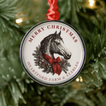 Noël Équestre Cheval Festif Vintage Fêtes