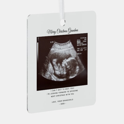 Ornement En Métal Noël Grossesse Faire-part grand-mère vacances (Avant droite)