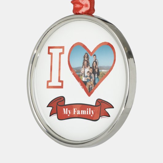 Ornement En Métal Noël J'aime mes vacances en famille Photo Keepsaké (Gauche)