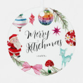 Ornement En Métal Noël kitsch | Photo Retro (Recto)