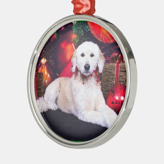Ornement En Métal Noël - Maggie - GoldenDoodle (Gauche)