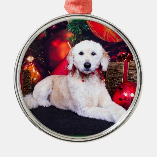 Ornement En Métal Noël - Maggie - GoldenDoodle (Devant)