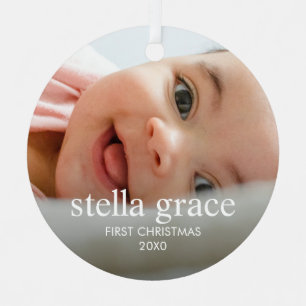 Ornement En Métal Noël minimaliste élégant de bébé