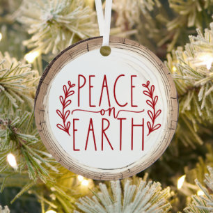 Ornement En Métal Noël Paix sur Terre
